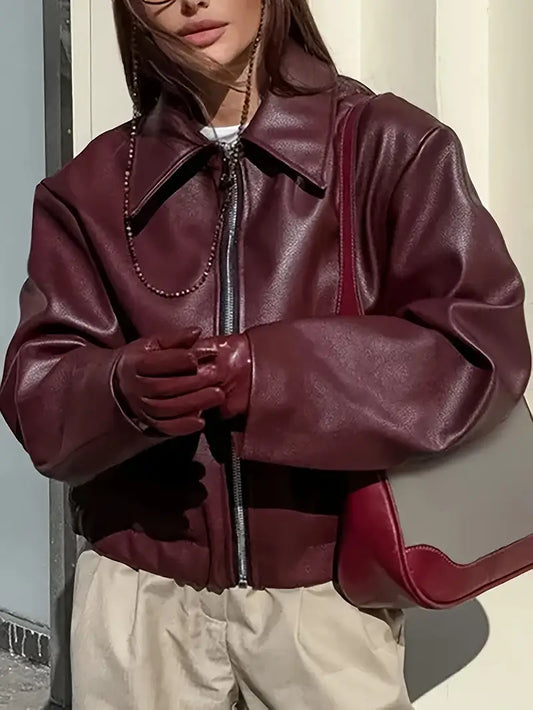 Karen | Women's Relaxed Fit Zip-Up Bomber Jacket