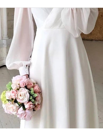 Birgit | Women's Classic Long Sleeve Flowing Wedding Dress
