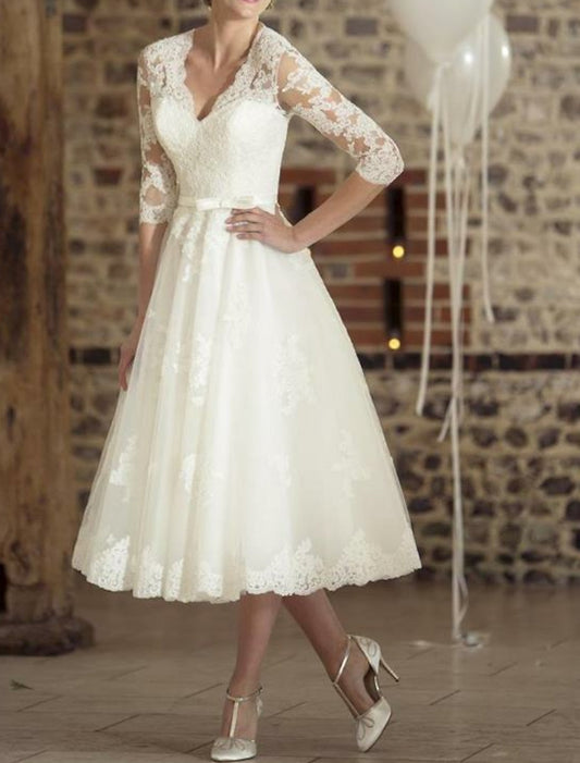 Ottilia | Women's Vintage Lace Wedding Midi Dress