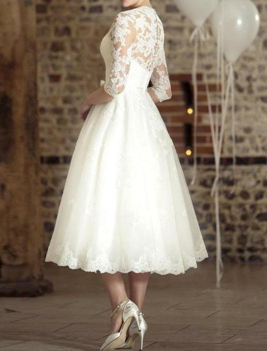 Ottilia | Women's Vintage Lace Wedding Midi Dress
