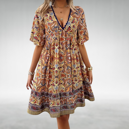 Felicia | Women's Summer Boho Paisley Mini Dress