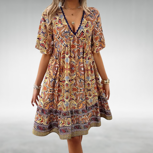 Felicia | Women's Summer Boho Paisley Mini Dress