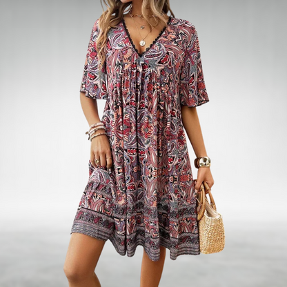 Felicia | Women's Summer Boho Paisley Mini Dress