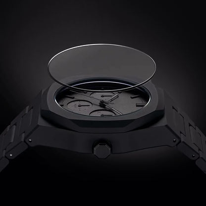 Men’s All-Black Chronograph Watch with Matte Finish