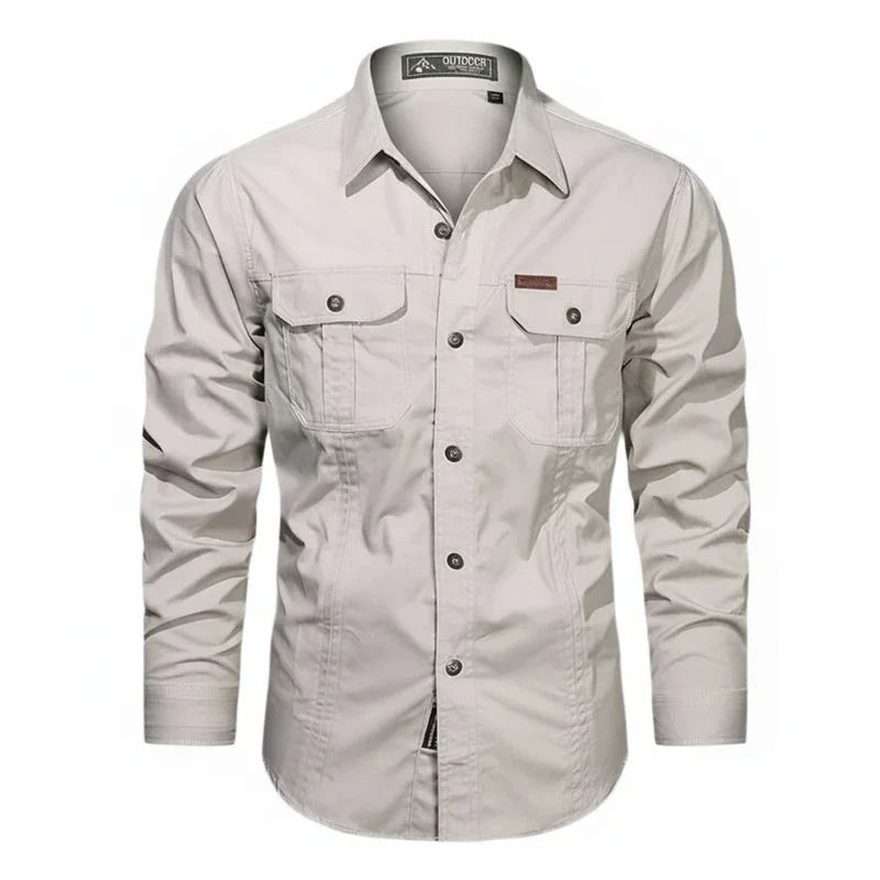 Claudio | Men’s Double Pocket Button Placket Utility Shirt