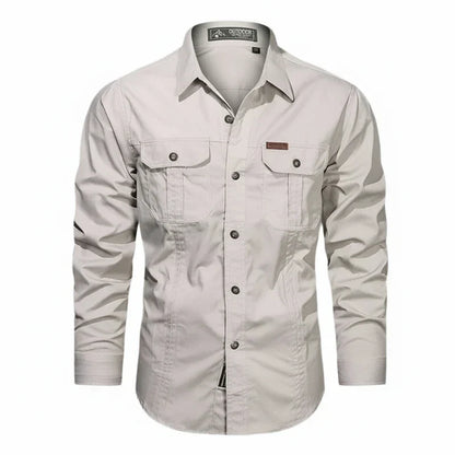 Claudio | Men’s Double Pocket Button Placket Utility Shirt