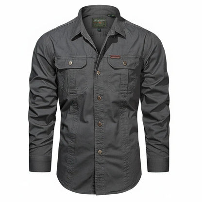 Claudio | Men’s Double Pocket Button Placket Utility Shirt