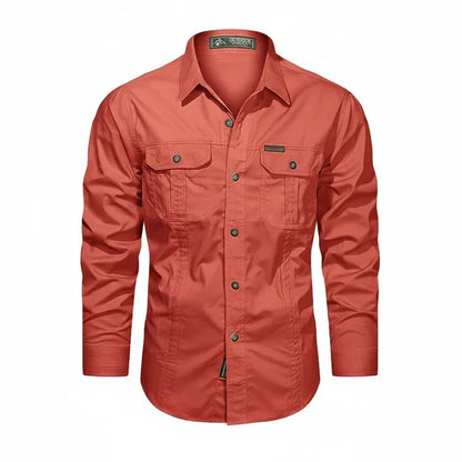 Claudio | Men’s Double Pocket Button Placket Utility Shirt