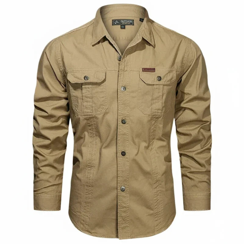 Claudio | Men’s Double Pocket Button Placket Utility Shirt