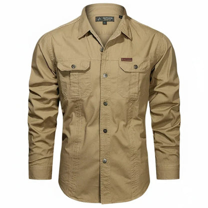 Claudio | Men’s Double Pocket Button Placket Utility Shirt