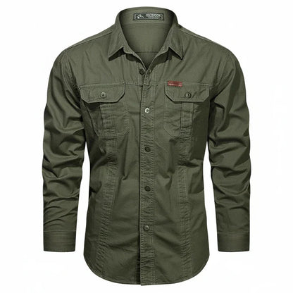 Claudio | Men’s Double Pocket Button Placket Utility Shirt
