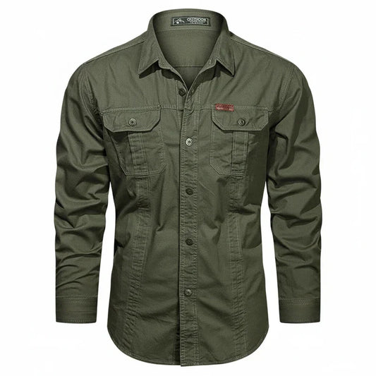 Claudio | Men’s Double Pocket Button Placket Utility Shirt