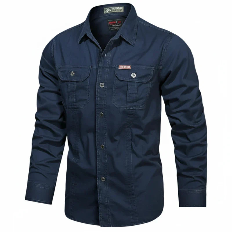 Claudio | Men’s Double Pocket Button Placket Utility Shirt