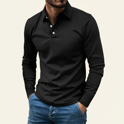 Elio | Men’s Minimalist Button Long Sleeve Polo