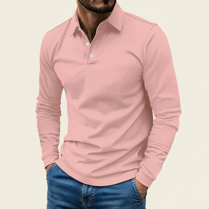 Elio | Men’s Minimalist Button Long Sleeve Polo