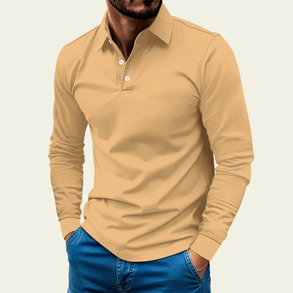 Elio | Men’s Minimalist Button Long Sleeve Polo