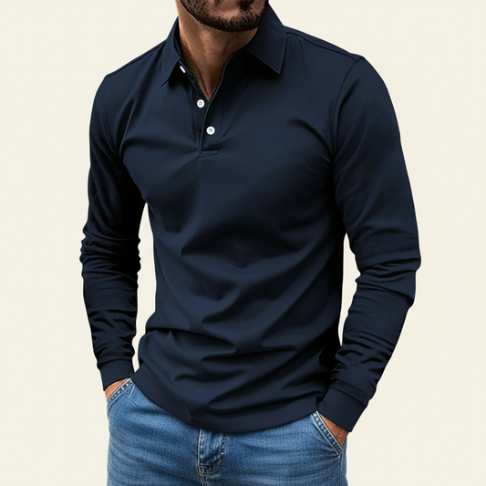 Elio | Men’s Minimalist Button Long Sleeve Polo