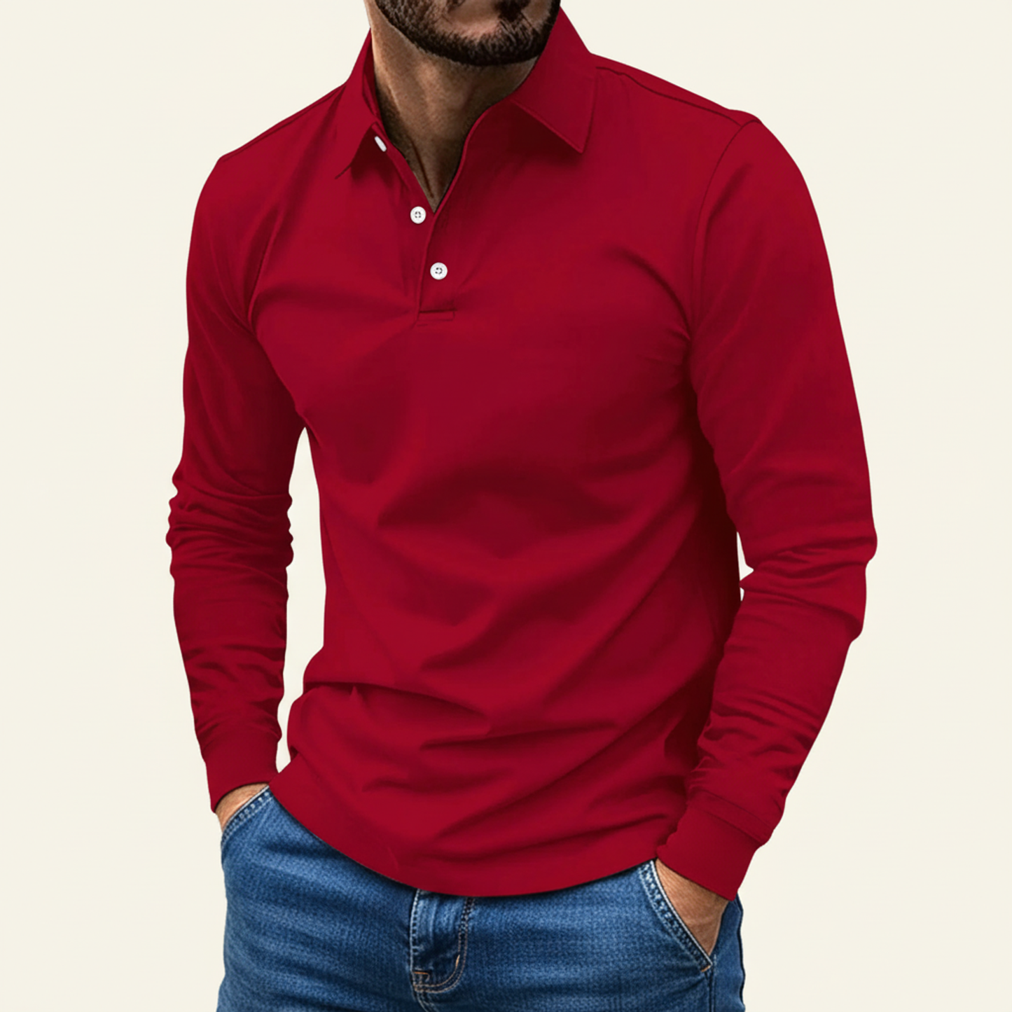 Elio | Men’s Minimalist Button Long Sleeve Polo