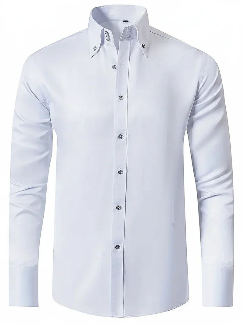 Claudio | Men’s Structured Collar Button Placket Formal Shirt