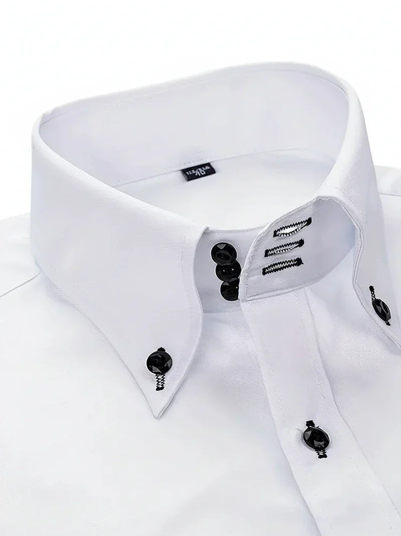 Claudio | Men’s Structured Collar Button Placket Formal Shirt