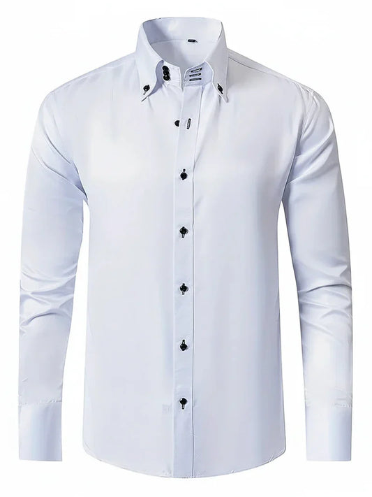 Claudio | Men’s Structured Collar Button Placket Formal Shirt