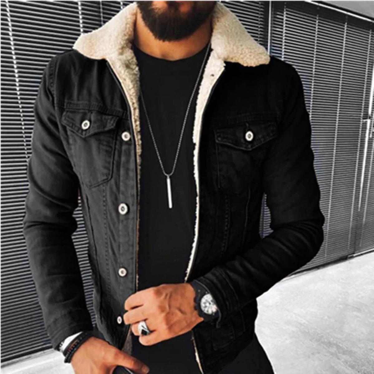 Anthony | Men's Jacket with Button Placket and Layered Look