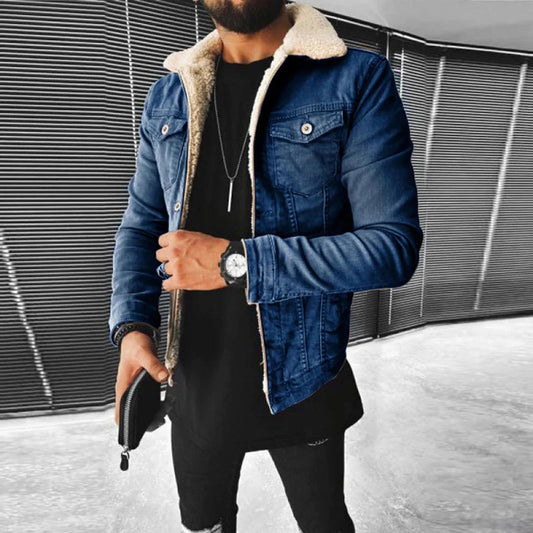 Anthony | Men's Jacket with Button Placket and Layered Look