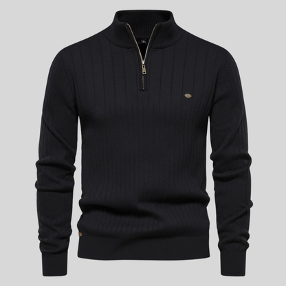 Christoph | Herren Frühlings Half-Zip Rippstrick Pullover