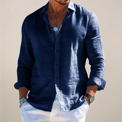 Nicola | Men’s Essential Long Sleeve Casual Button-Up