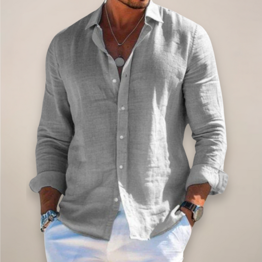 Nicola | Men’s Essential Long Sleeve Casual Button-Up