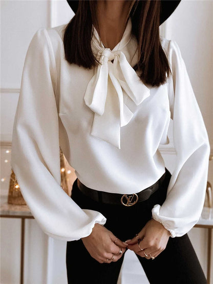 Inez | Bow Tie Neck Long Sleeve Blouse
