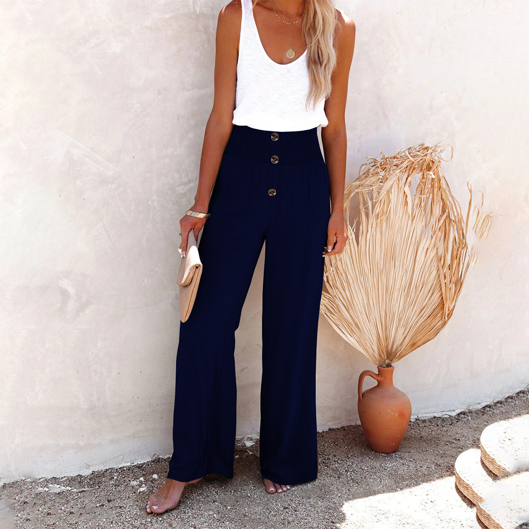 Julia | Women's Comfortable High-Waist Pants with wide Leg