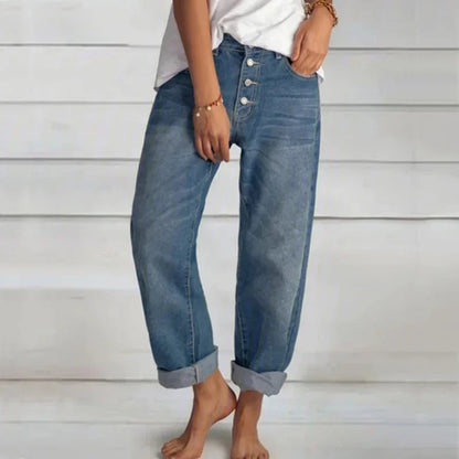 Maja | Women's Spring Jeans with Button Placket and relaxed Fit