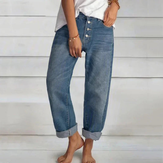 Maja | Women's Spring Jeans with Button Placket and relaxed Fit