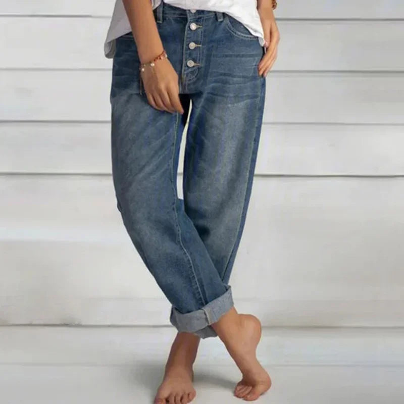 Maja | Women's Spring Jeans with Button Placket and relaxed Fit
