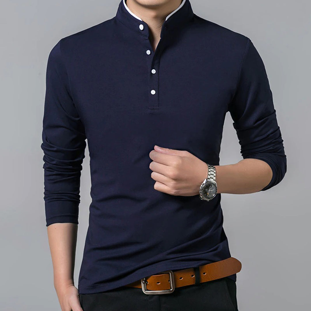 Lorenzo | Men’s Button Placket Long Sleeve Casual Shirt