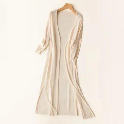 Leonie | Women's Lightweight Long Knit Cardigan in Drapé-Style