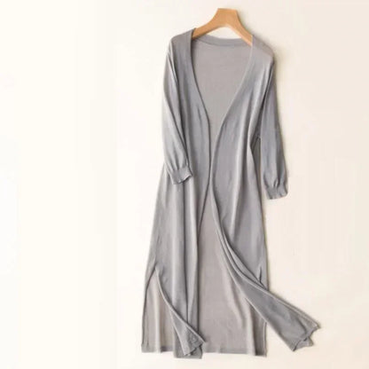 Leonie | Women's Lightweight Long Knit Cardigan in Drapé-Style
