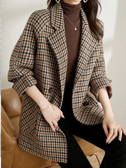 Pauline | Women's Plaid Blazer-Blazer Jacket for Spring