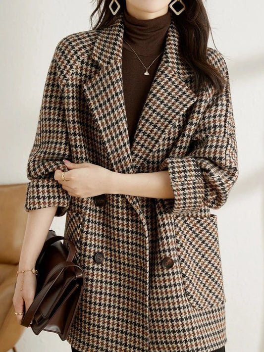 Pauline | Women's Plaid Blazer-Blazer Jacket for Spring