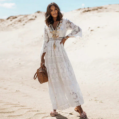 Doris | Women's Boho Long Sleeve Maxi Dress