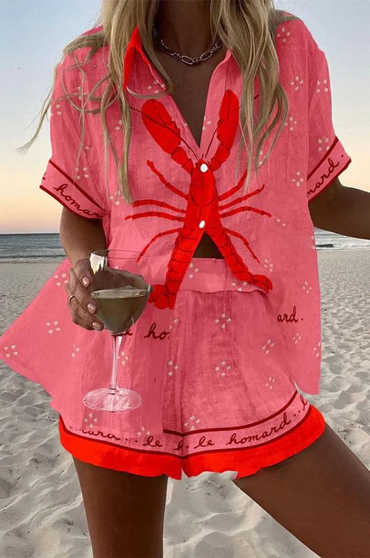 Rossana | Relaxed Beach Short Pink Suit