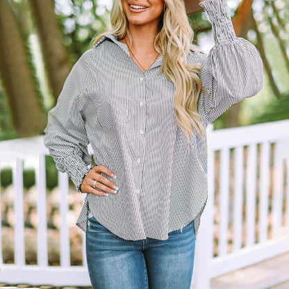 Skye | Sky-Blue Pinstripe Top