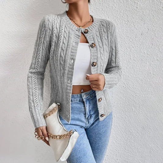 Laura | Women's Modern Ribbed Shorts Knit Cardigan
