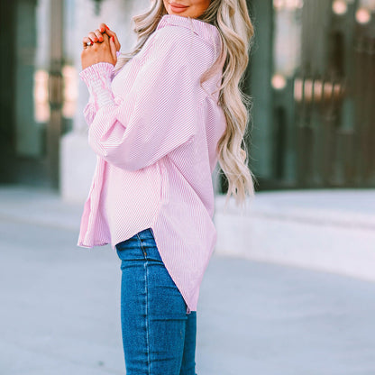 Skye | Sky-Blue Pinstripe Top