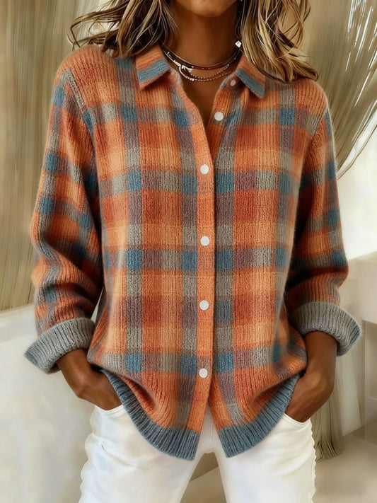 Renee | Classic checkered blouse with fresh feminine and timeless charm