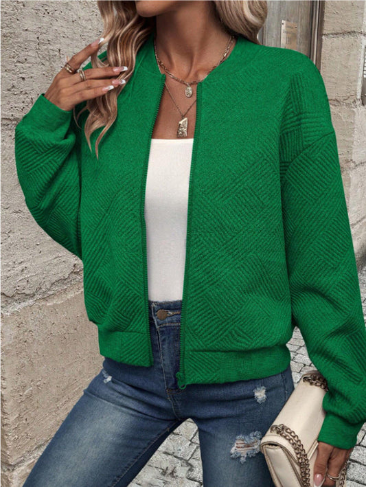 Jessica | Women's Knit Cardigan with Zip and Texture