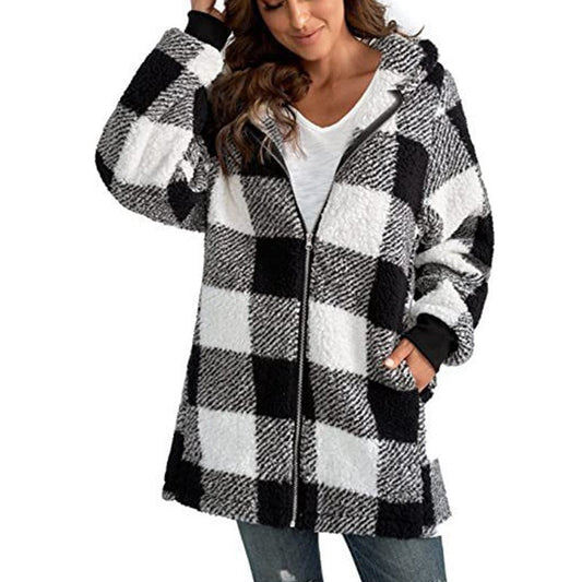 Tilde | Fleece Plaid Classic Elegant Coat