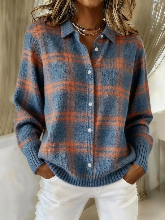 Adrienne | Soft checkered blouse with modern charm and polished style