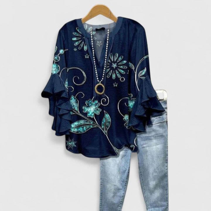 Serafina | Breathable Floral Women's Elegant Blouse